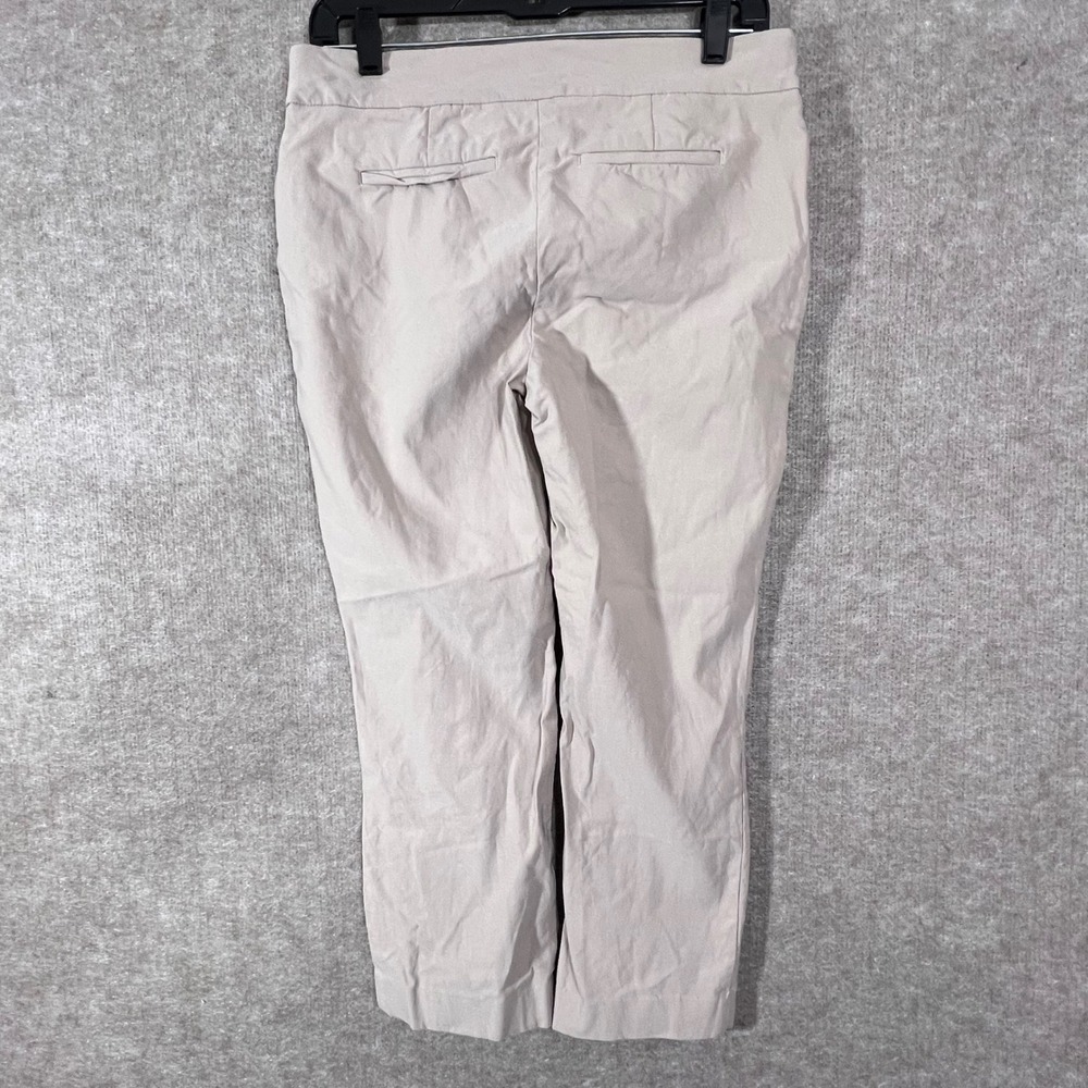 Chicos 0.5 P Beige Straight Leg Cropped Pants Womens Stretch Blend Casual Office - Picture 2 of 9